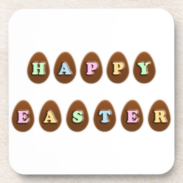 Happy Easter Chocolate Eggs Coaster (Front)