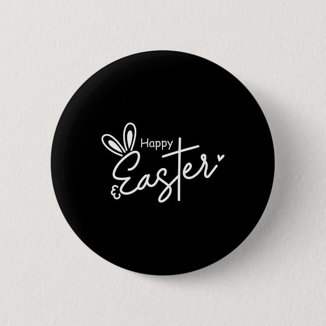 Happy Easter Christian Cross Easter Bunny 1  2 Inch Round Button (Front)