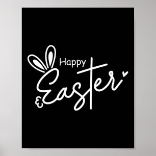 Happy Easter Christian Cross Easter Bunny 1  Poster