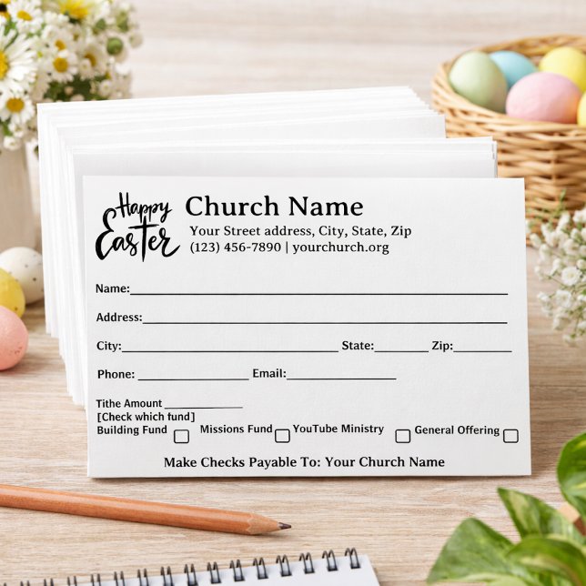 Happy Easter Church Tithe Offering Collection Envelope (Creator Uploaded)