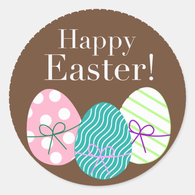 Happy Easter Classic Round Sticker (Front)