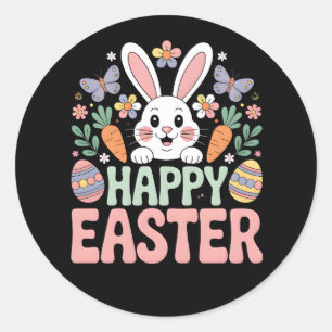 HAPPY EASTER CLASSIC ROUND STICKER