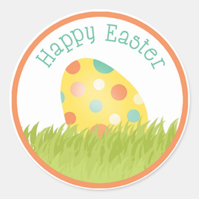 Happy Easter Classic Round Sticker (Front)