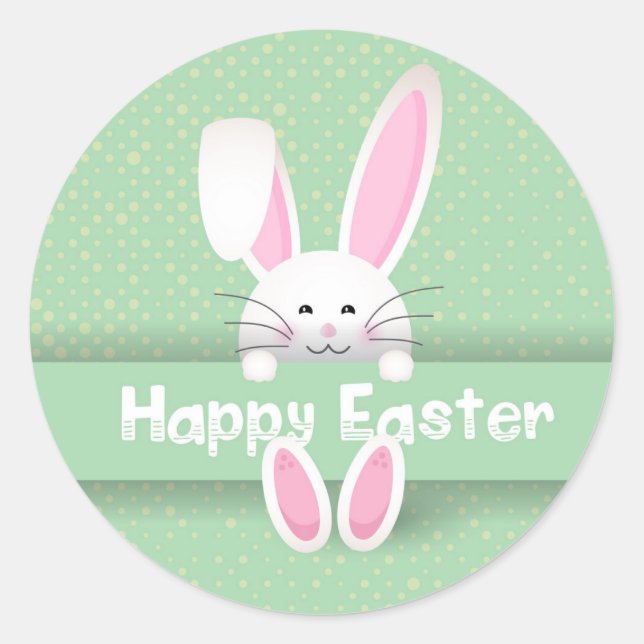 Happy Easter Classic Round Sticker (Front)