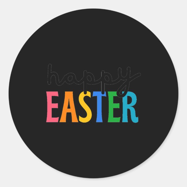 Happy easter  classic round sticker (Front)