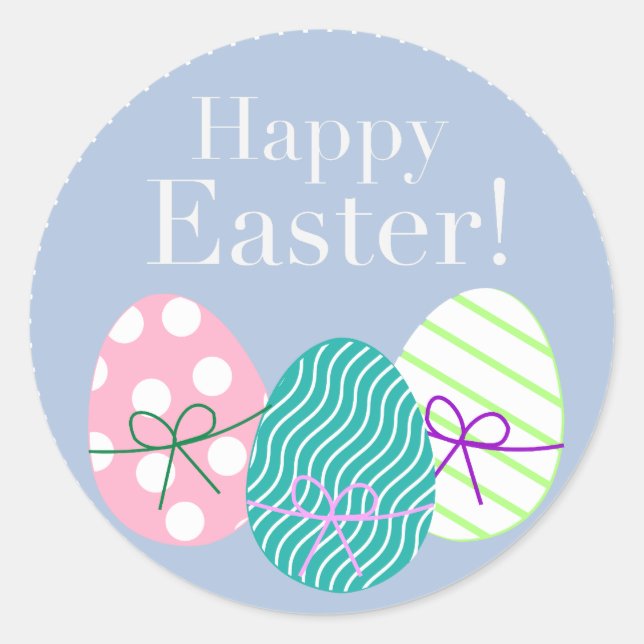 Happy Easter Classic Round Sticker (Front)
