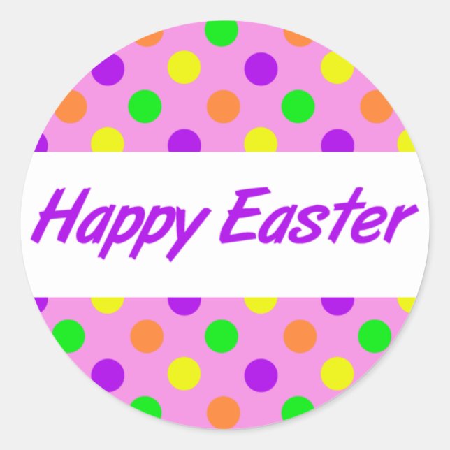 Happy Easter Classic Round Sticker (Front)
