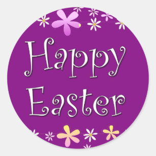 Happy Easter Classic Round Sticker