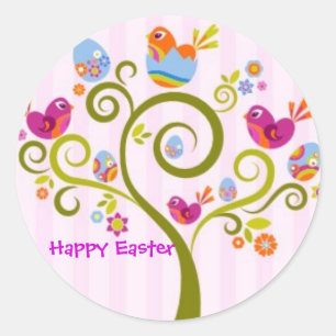 Happy Easter Classic Round Sticker