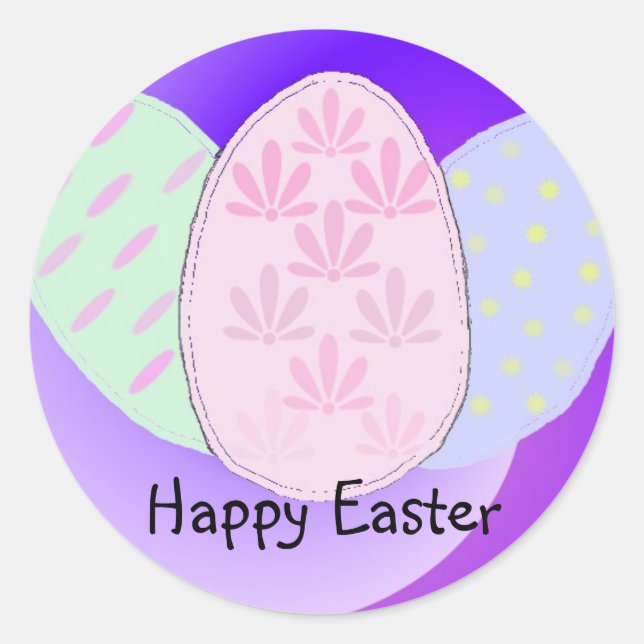 Happy Easter Classic Round Sticker (Front)