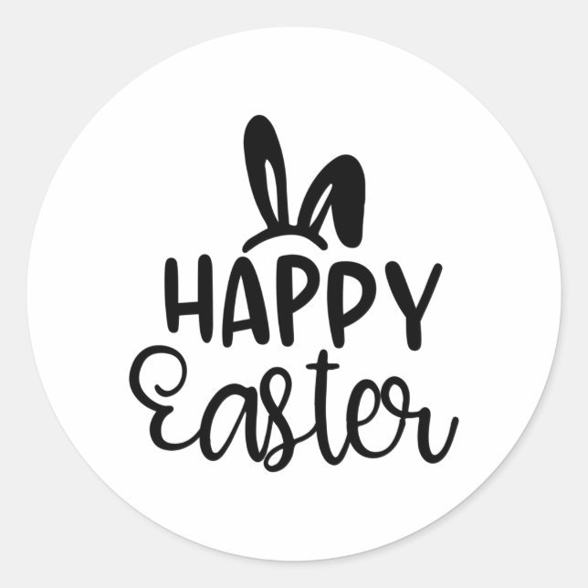 Happy Easter Classic Round Sticker (Front)