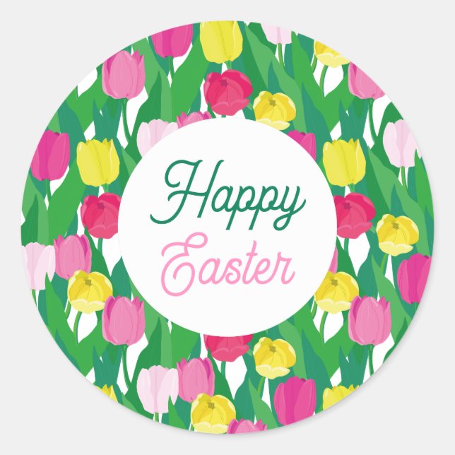 Happy Easter. Classic Round Sticker (Front)