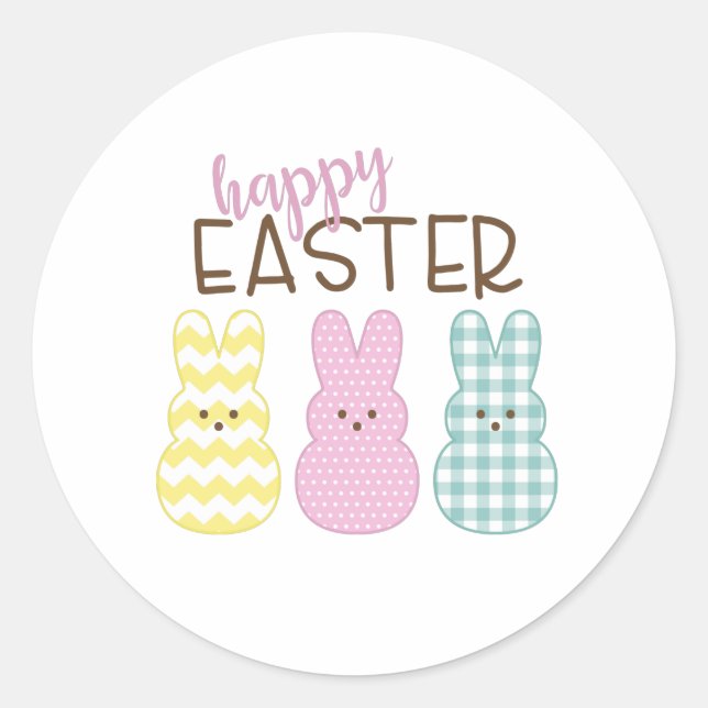 Happy Easter Classic Round Sticker (Front)
