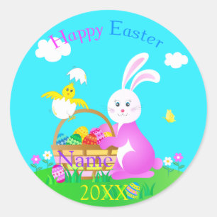 Happy Easter Classic Round Sticker