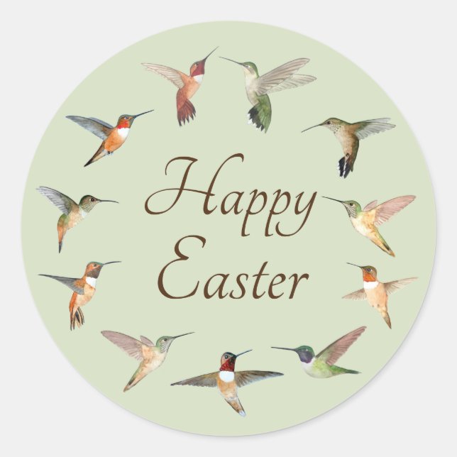 Happy Easter Classic Round Sticker (Front)