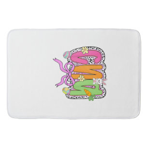 Happy Easter CNA Nurse Coquette Bow Bunny Eggs Wom Bath Mat
