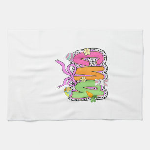 Happy Easter CNA Nurse Coquette Bow Bunny Eggs Wom Kitchen Towel