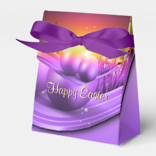 Happy Easter Coloured Eggs Tent Favour Box