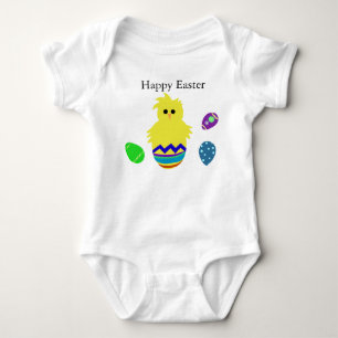 Happy Easter Colourful Chick Eggs Baby Bodysuit