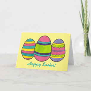 Happy Easter Colourful Decorated Painted Egg Hunt Holiday Card