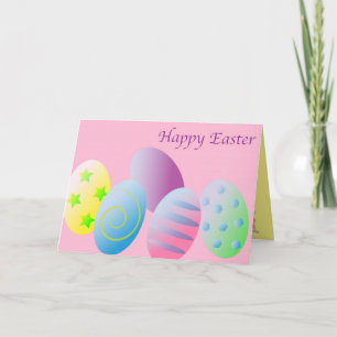 Happy Easter Colourful Eggs Customizable Card