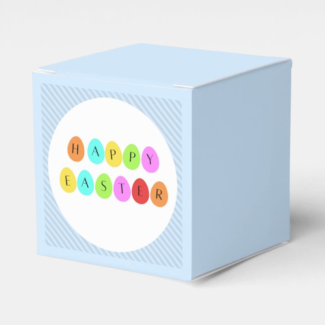 Happy Easter colourful eggs Favor Box (Front Side)