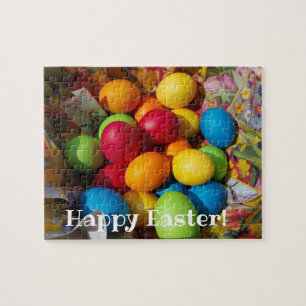 Happy Easter colourful eggs pisanky traditional Jigsaw Puzzle