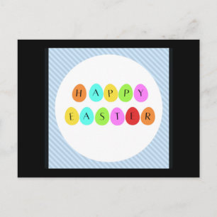 Happy Easter colourful eggs Postcard