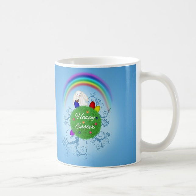 Happy Easter Colourful Planet Coffee Mug (Right)
