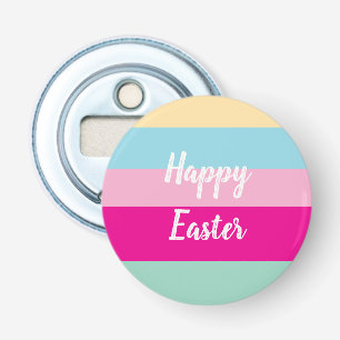 Happy Easter Colourful Stripes Pattern  Bottle Opener