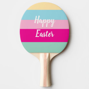 Happy Easter Colourful Stripes Pattern  Ping Pong Paddle