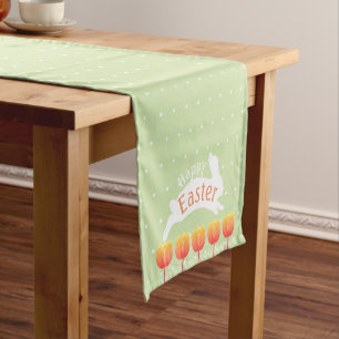 Happy Easter Colourful Tulips & Rabbit Medium Table Runner
