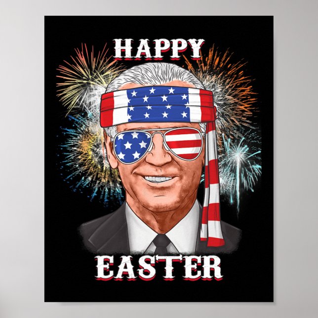 Happy Easter Confused Joe Biden 4th Of July Fun  Poster (Front)