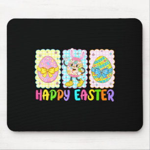 Happy Easter Coquette Bow Funny Easter Eggs Kids B Mouse Pad