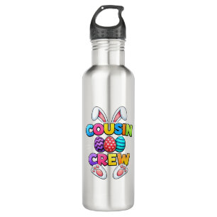 Happy Easter Cousin Crew Bunny Family Matching Eas 710 Ml Water Bottle