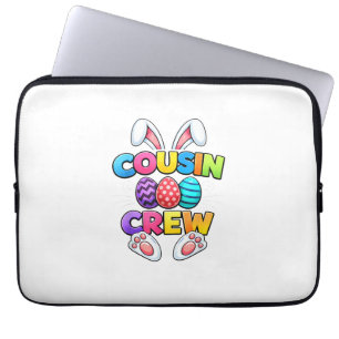 Happy Easter Cousin Crew Bunny Family Matching Eas Laptop Sleeve