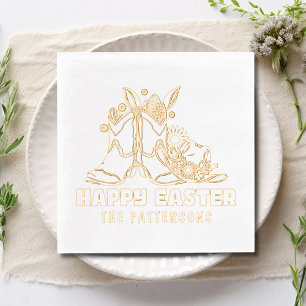 Happy Easter Cowboy Boots Western Personalized Foil Napkins