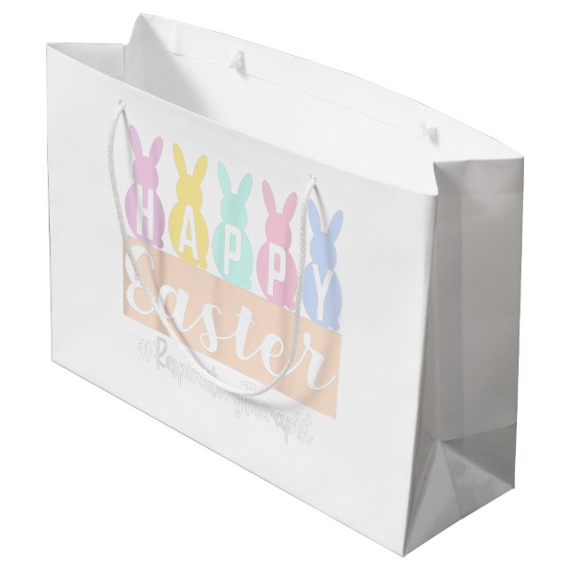 Happy Easter Craft Gift Totes for Boutiques Large Gift Bag (Back Angled)