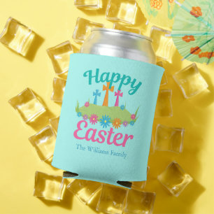 Happy Easter Crosses Custom Religious Party Can Cooler