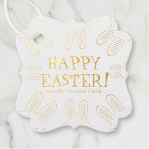 Happy Easter custom cute bunnies funny chic Favour Tags