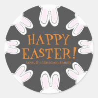 Happy Easter custom cute peeking bunnies funny 