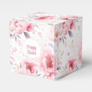 Happy Easter   Custom Name   Floral   Easter Favor Box