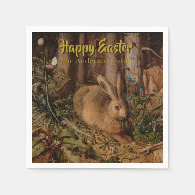 Happy Easter Custom Rabbit Year Personalized P N Napkin (Front)