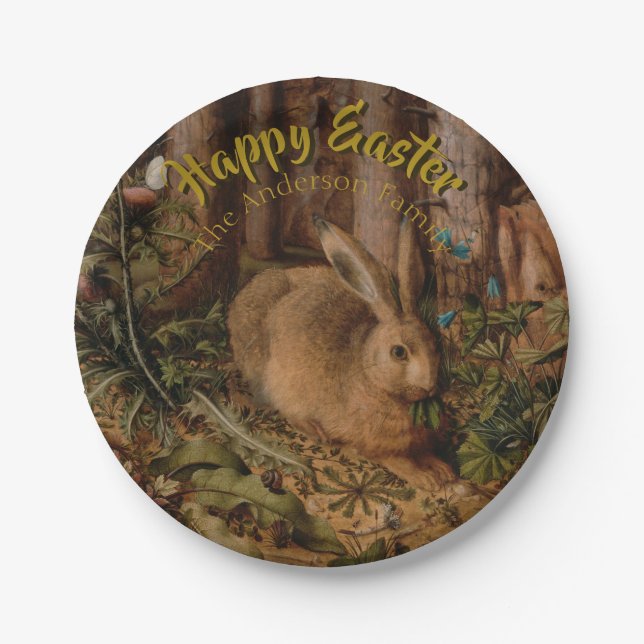 Happy Easter Custom Rabbit Year Personalized Plate (Front)
