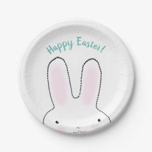 Happy Easter Customize text Easter Bunny cute Paper Plate