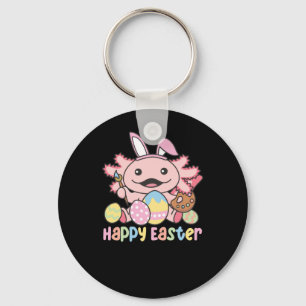 Happy Easter Cute Axolotl Easter With Easter Eggs Keychain