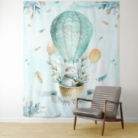 Happy Easter Cute Bunny & Balloons Design