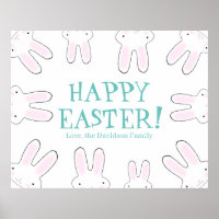 Happy Easter cute bunny bunnies custom text fun
