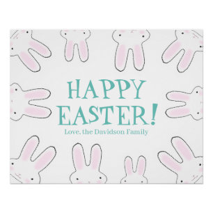 Happy Easter cute bunny bunnies custom text funny Poster