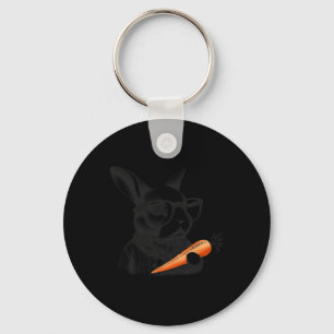 Happy Easter Cute Bunny Carrots Funny Gles Keychain
